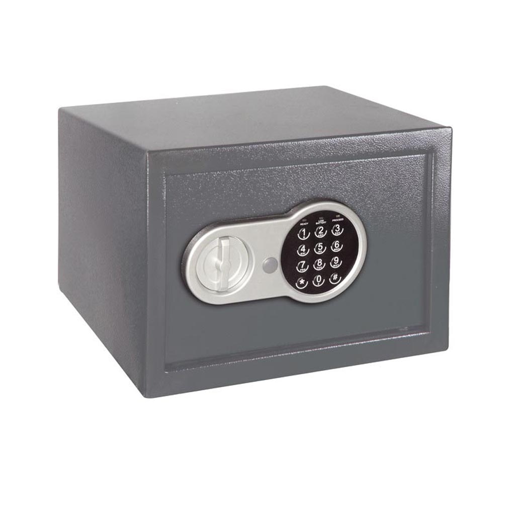 Seif electronic  pentru birou, 20 x 31 x 20 cm, gri