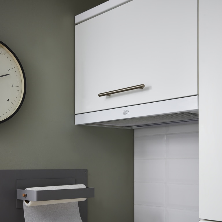 Hota telescopica din otel, 60 cm, culoare alb, clasa energetica C 