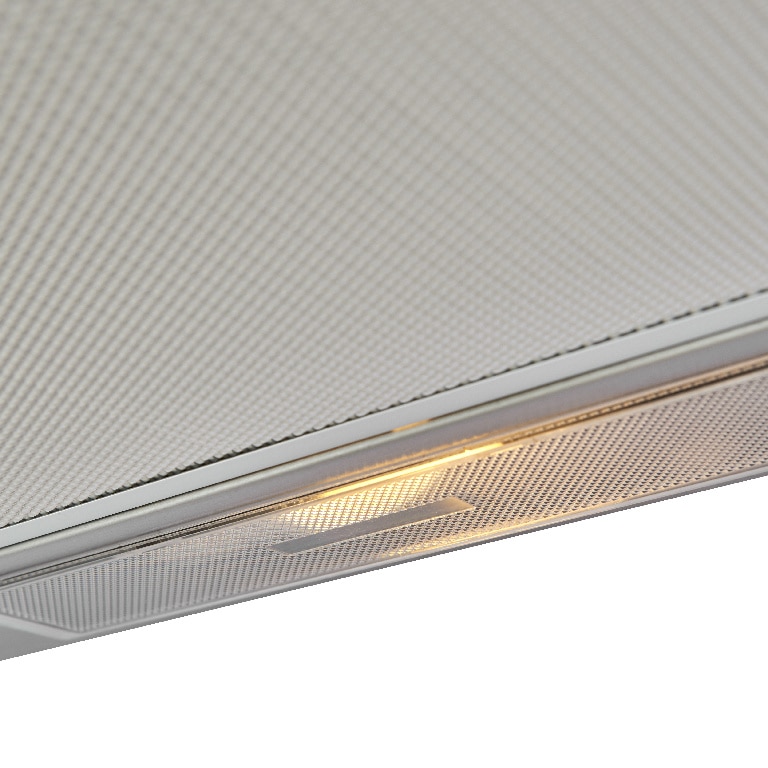 Hota decorativa, curbata, din otel si sticla, 60 cm, clasa energetica C  Cooke & Lewis