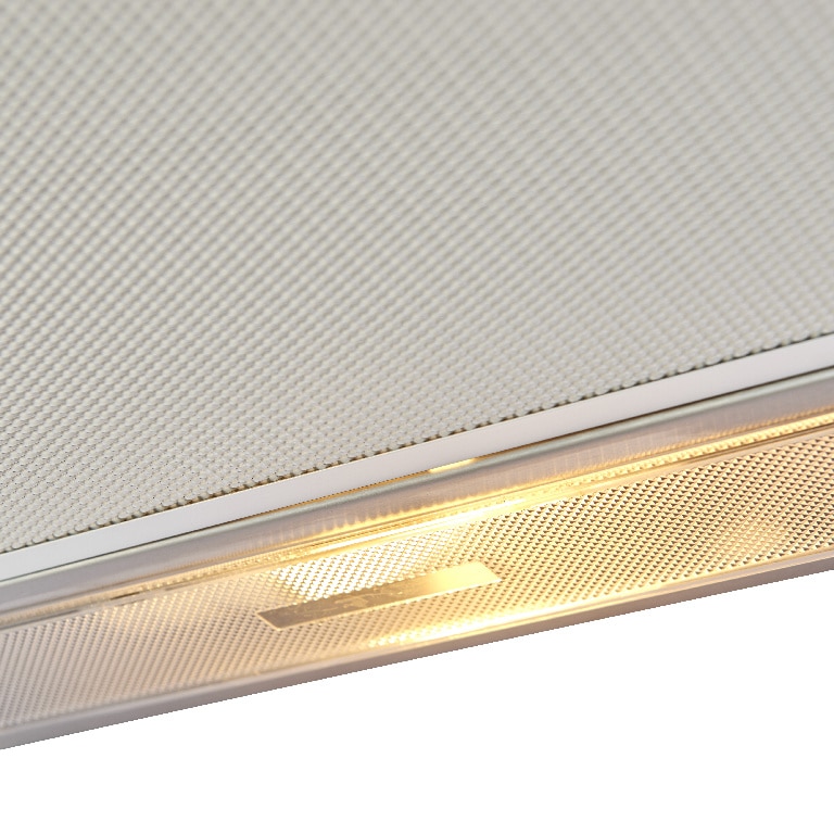 Hota curba din otel si sticla, 90 cm, clasa energetica C 