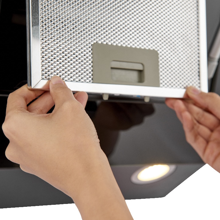 Hota decorativa, 60 cm, sticla neagra, 650 mc/ora, 64 dB, filtru din aluminiu