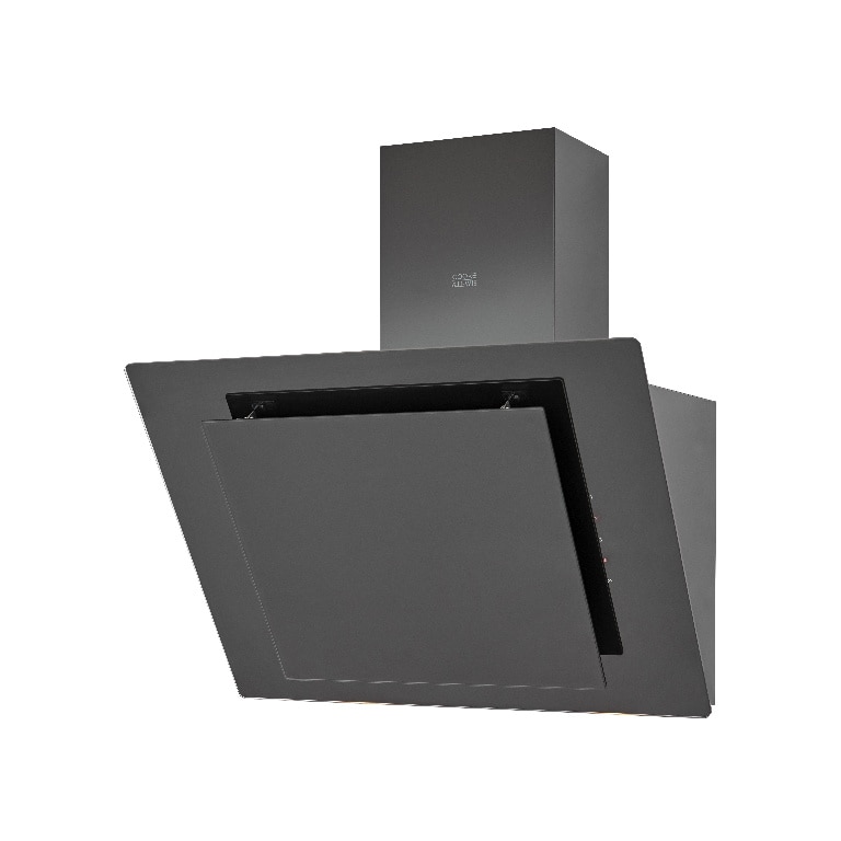 Hota decorativa, 60 cm, sticla neagra, 650 mc/ora, 64 dB, filtru din aluminiu