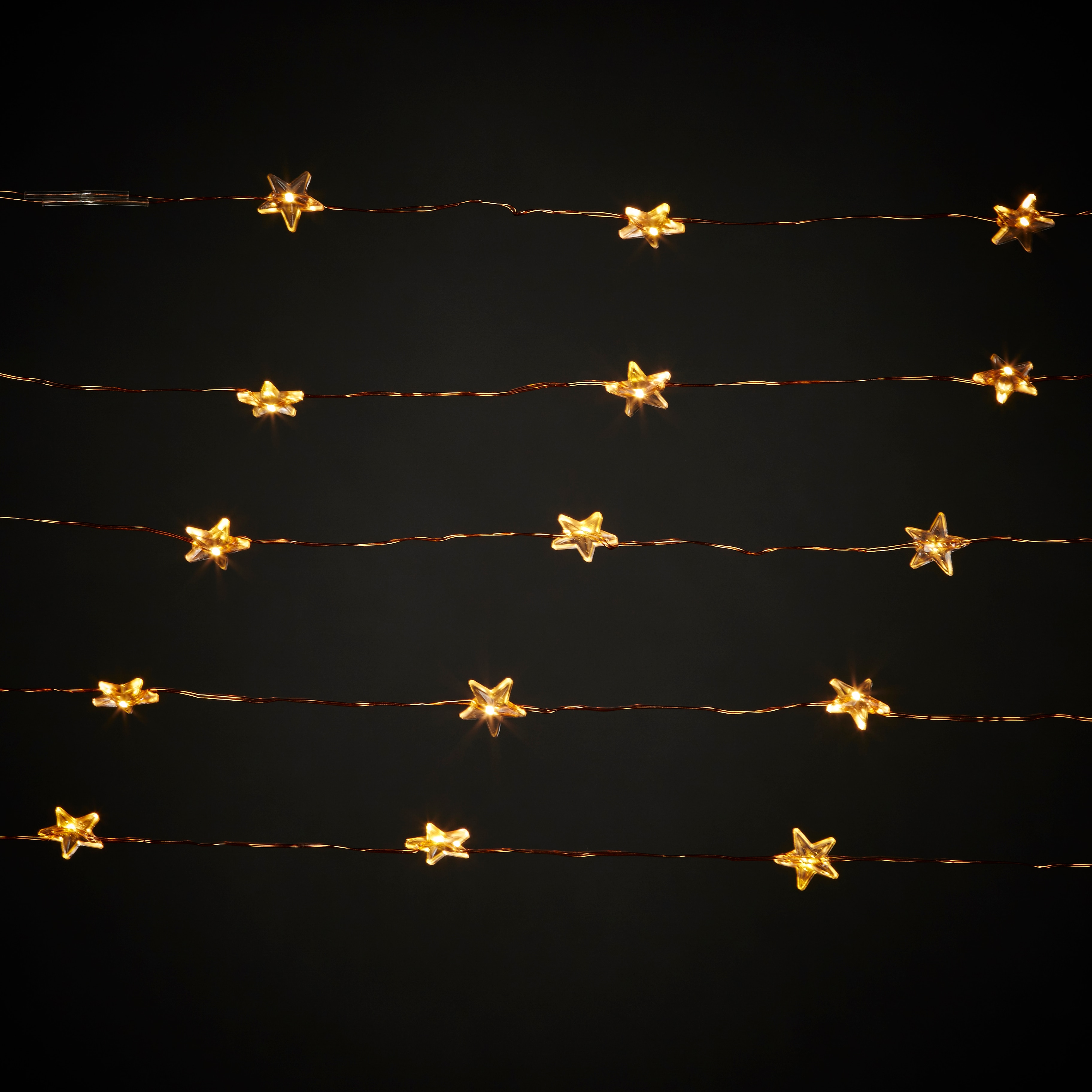 Ghirlanda luminoasa stelute, 100 LED, iluminare alb cald