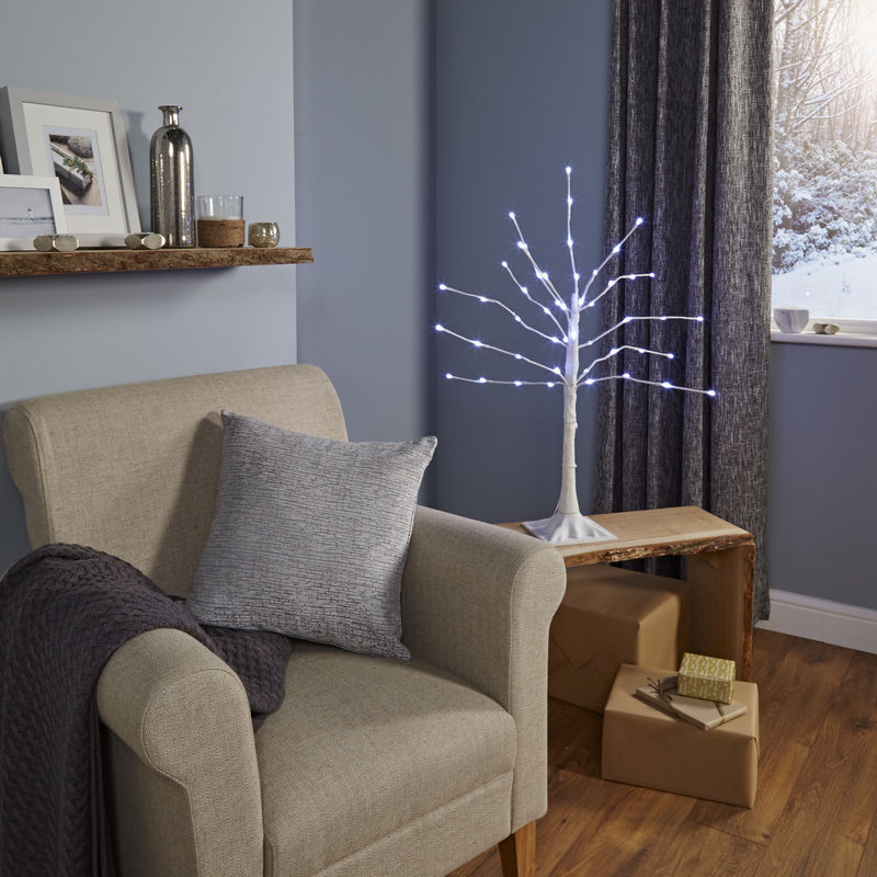 Decoratiune Mesteacan cu LED, 91 cm, alb