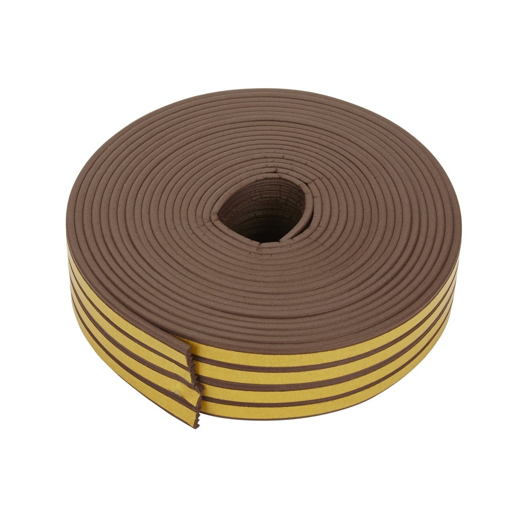 Banda de etansare, autoadeziva 9 x 4 mm, lungime 24 m, culoare maro cu dunga 