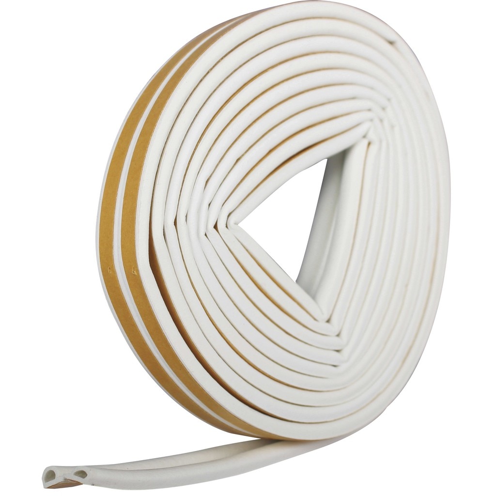 Banda de etansare, autoadeziva 9 x 6.5 mm, lungime 6 m, culoare alb cu dunga 