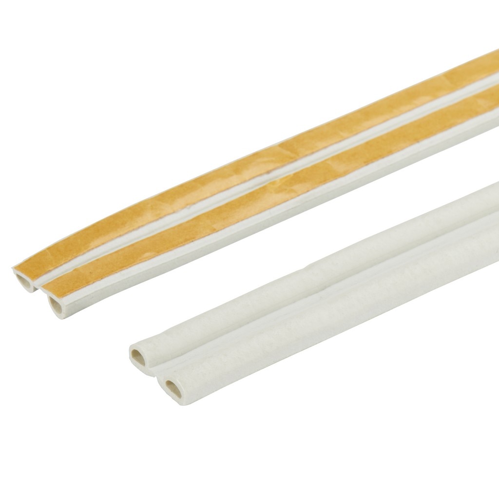 Banda de etansare, autoadeziva 9 x 6.5 mm, lungime 6 m, culoare alb cu dunga 