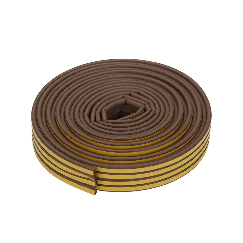 Banda de etansare, autoadeziva 9 x 6.5 mm, lungime 24 m, culoare maro cu dunga 