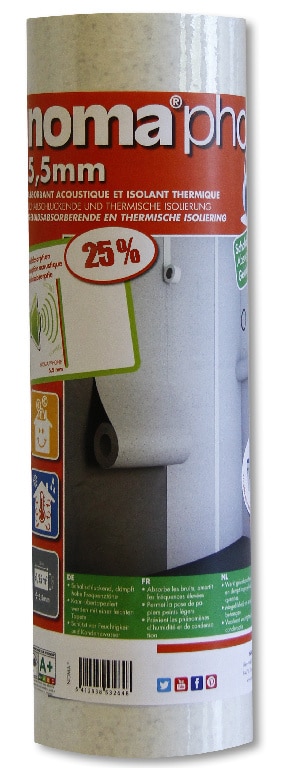 Rola izolatoare DIALL Noma, spuma, 250 x 50 cm, 2.5 mp, alb