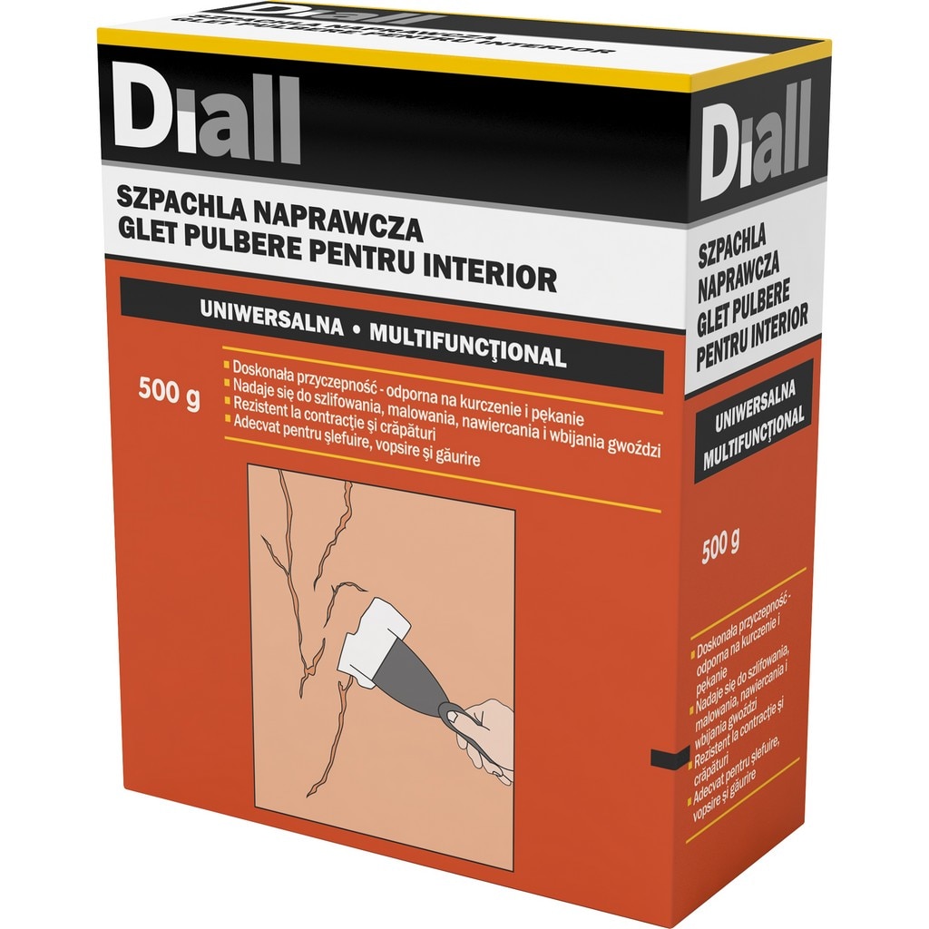 Glet pulbere ipsos pentru interior, Multifunctional, 500 g  Diall