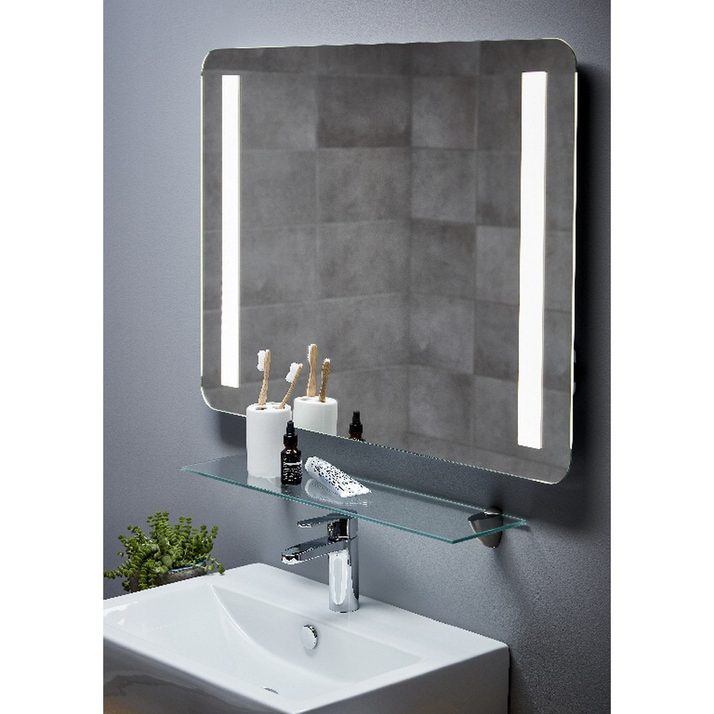 Oglinda baie Cooke & Lewis Berrow, dreptunghiulara, 80 x 60 cm, iluminare LED
