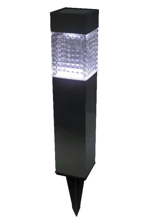 Lampa solara LED, patrata, otel inoxidabil, argintiu, 1 bucata, 0.01 W