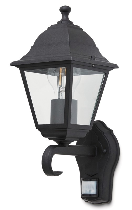 Lampa exterioara cu senzor 1 x 60 W, 19 x 14 x 31 cm, negru • Blooma Varennes
