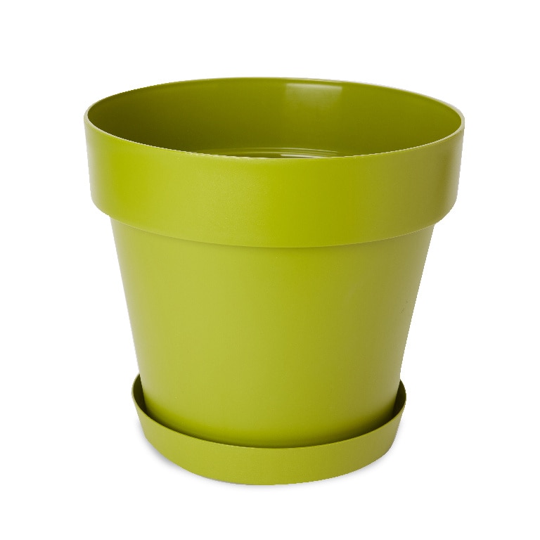 Ghiveci din plastic, verde, forma rotunda, 40 cm diametru • Blooma