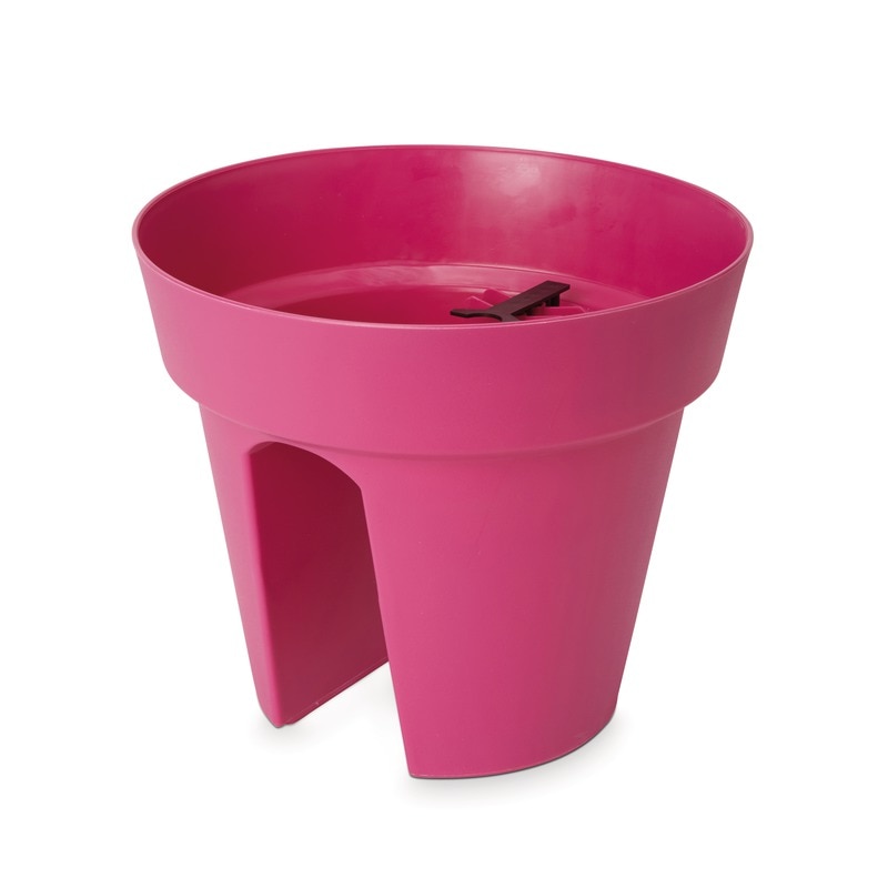 Ghiveci din plastic, roz, forma rotunda, 28 cm diametru