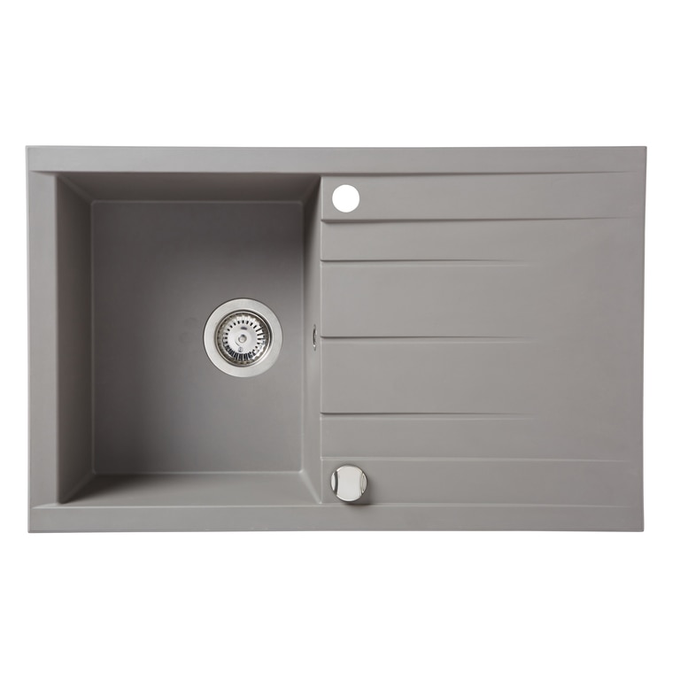 Chiuveta bucatarie, dreptunghiulara, reversibila, gri, 80 x 50 cmice Cooke & Lewis Ising