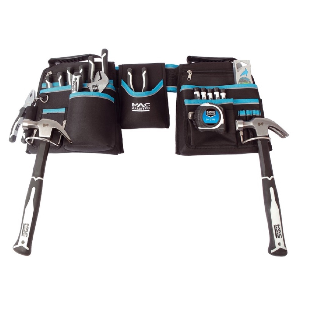 Centura scule si unelte, ajustabila 90-120 cm, 12 buzunare, poliester • Mac Allister