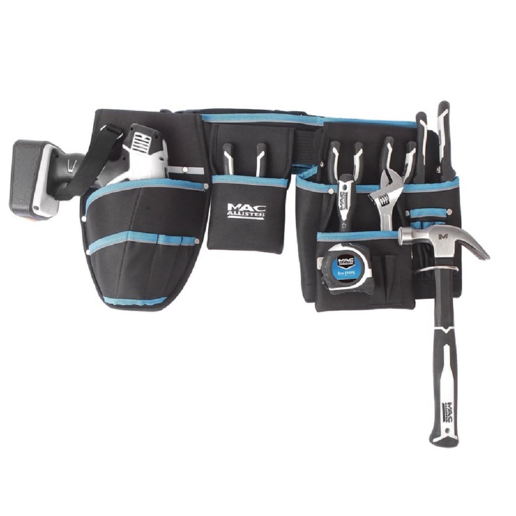 Centura scule si unelte, ajustabila 90-120 cm, 12 buzunare • Mac Allister