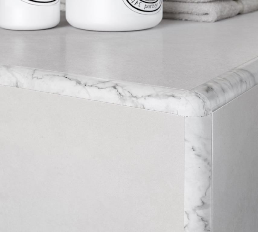 Profil rotund exterior, 9 mm, marmura alba