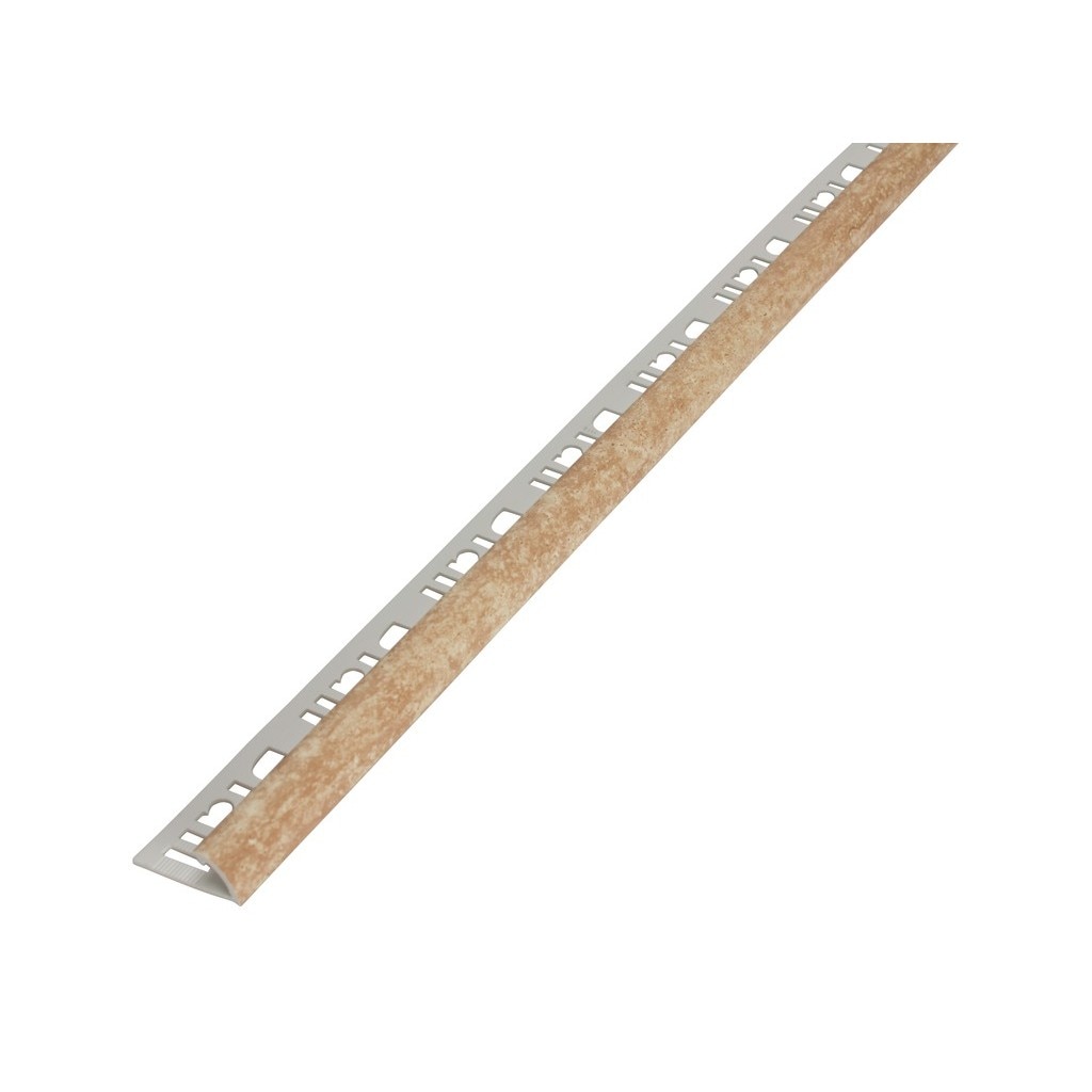 Profil exterior din PVC, semirotund, 9 mm, maro marmorat