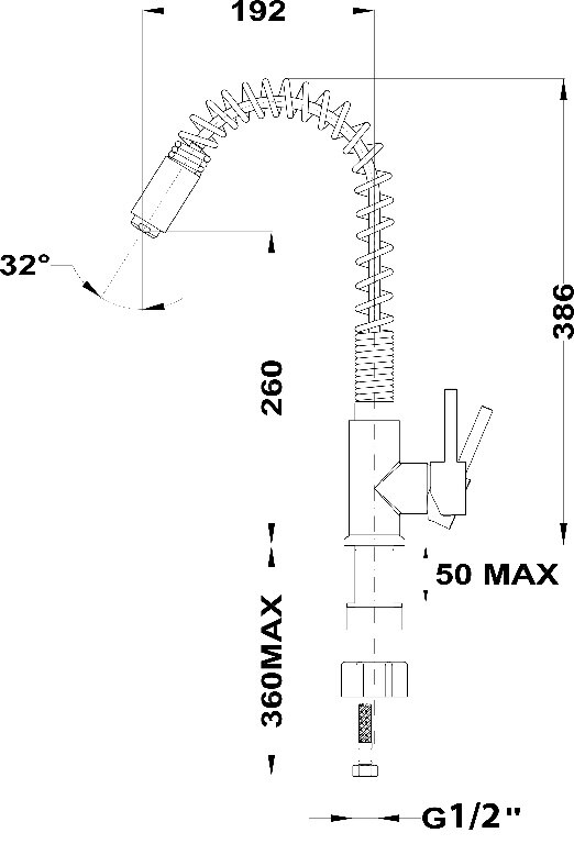 Baterie bucatarie Cooke & Lewis Farin, pipa flexibila, alama, nichel