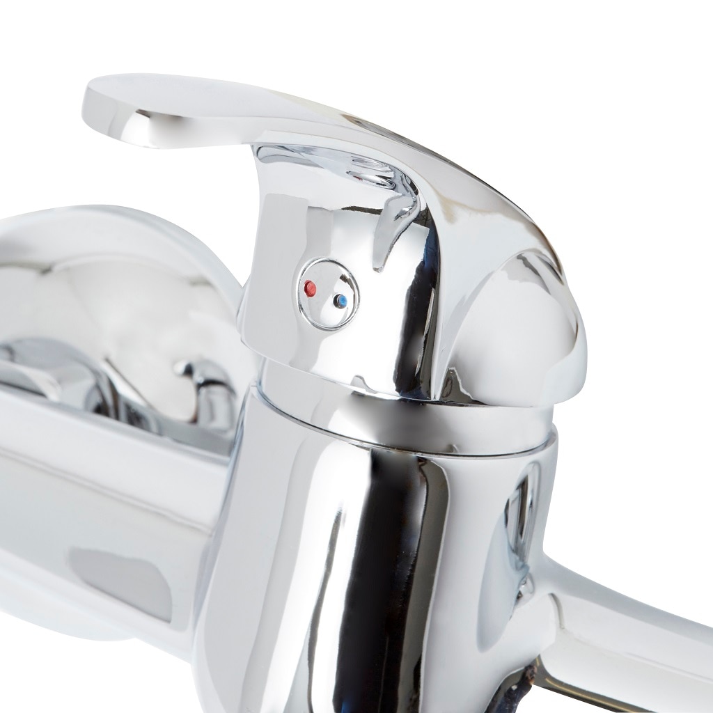 Baterie bucatarie Cooke & Lewis Palani, montare pe perete, alama, crom