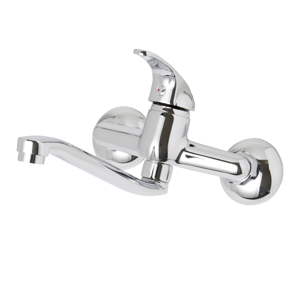 Baterie bucatarie Cooke & Lewis Palani, montare pe perete, alama, crom