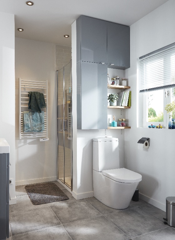 Dulap baie suspendat, gri, 90 x 40 x 15 cm  GoodHome Imandra