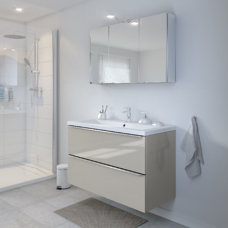 Masca lavoar GoodHome Imandra, suspendata, 100 x 45 x 60 cm, taupe