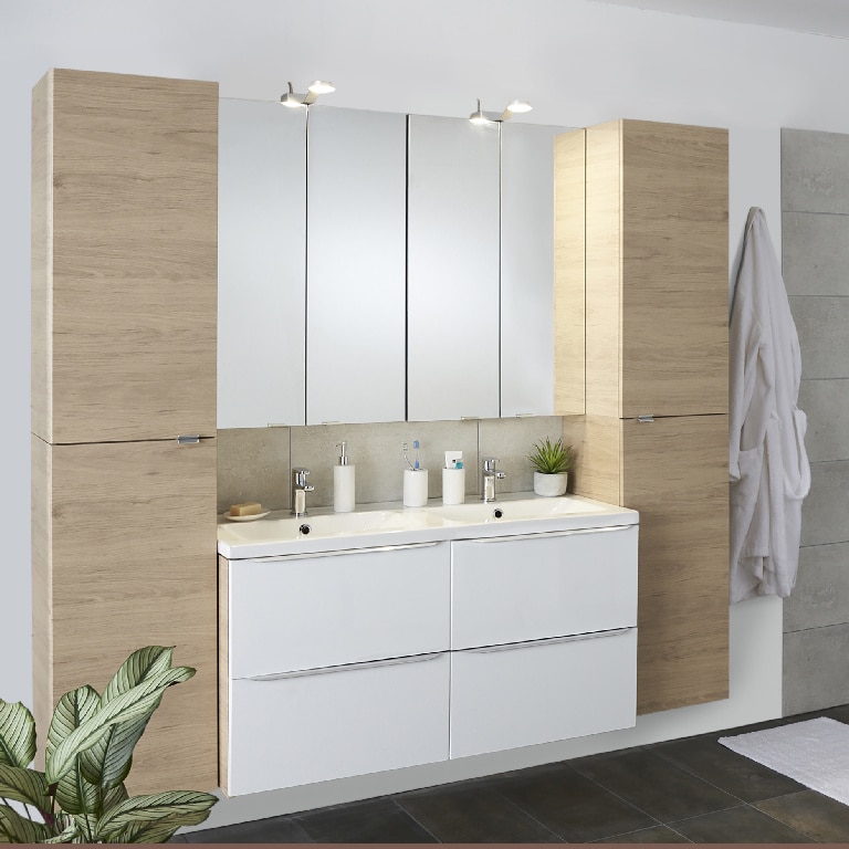 Baza pentru lavoar, suspendata, Alb, 120 x 60 cm GoodHome Imandra