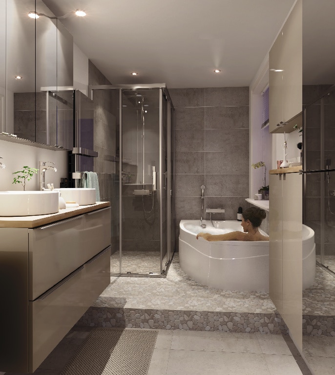 Dulap baie GOODHOME Imandra, suspendat, 120 x 60 x 45 cm, maro taupe