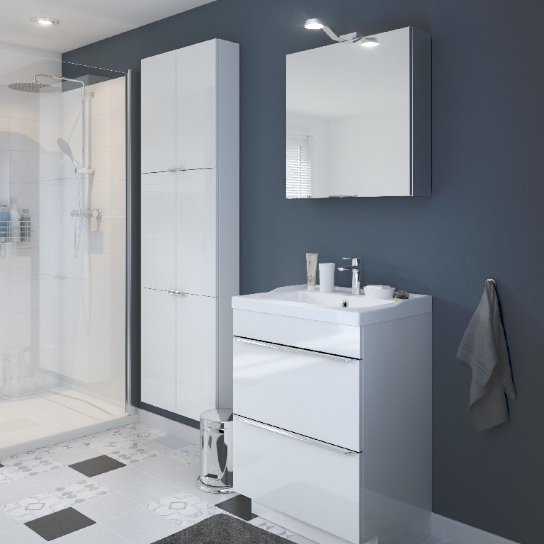 Baza pentru lavoar, cu picioare, Alb, 60 x 82 cm  GoodHome Imandra