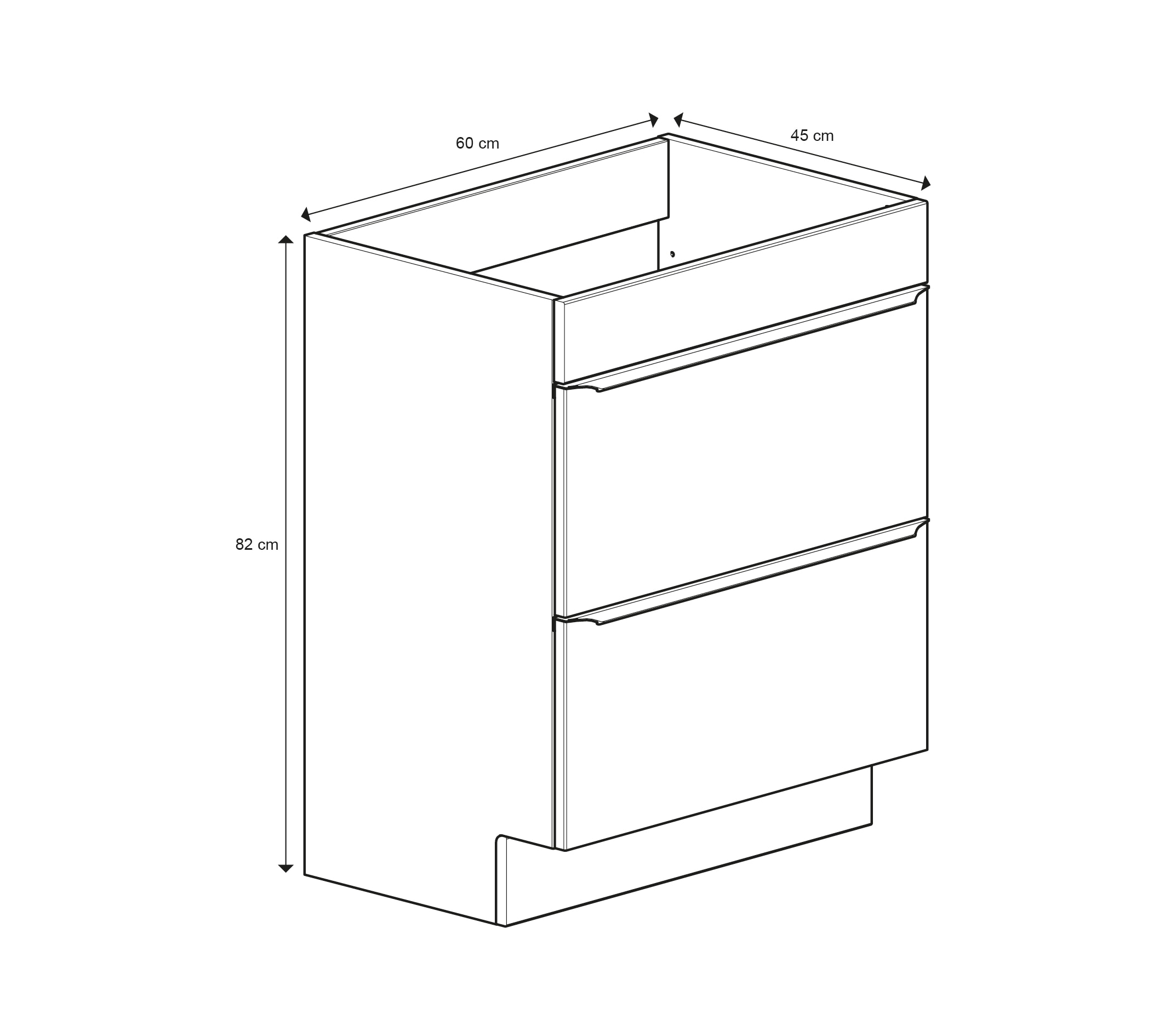 Baza pentru lavoar, cu picioare, Alb, 60 x 82 cm  GoodHome Imandra