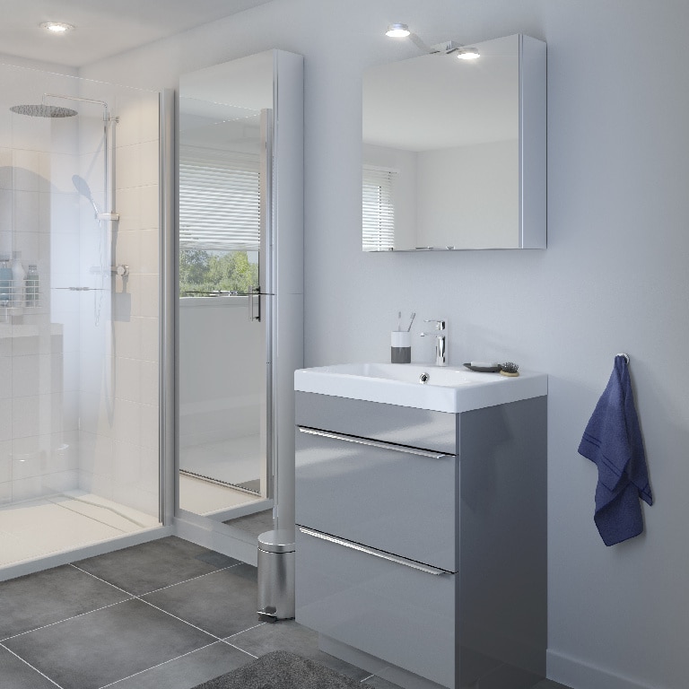 Baza pentru lavoar, cu picioare, Gri, 60 x 82 cm  GoodHome Imandra