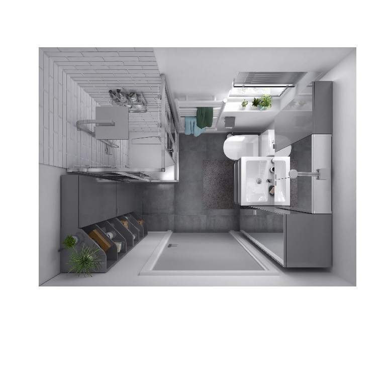 Baza pentru lavoar, cu picioare, Gri, 60 x 82 cm  GoodHome Imandra