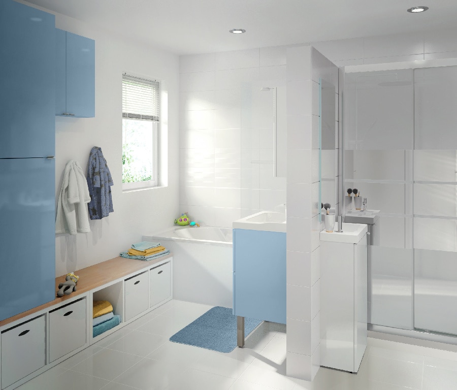 Baza pentru lavoar, suspendata, Alb, 44 x 55 cm  GoodHome Imandra