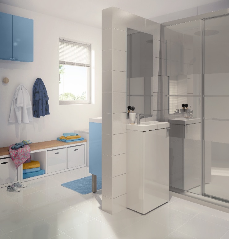 Baza pentru lavoar, suspendata, Alb, 44 x 55 cm  GoodHome Imandra