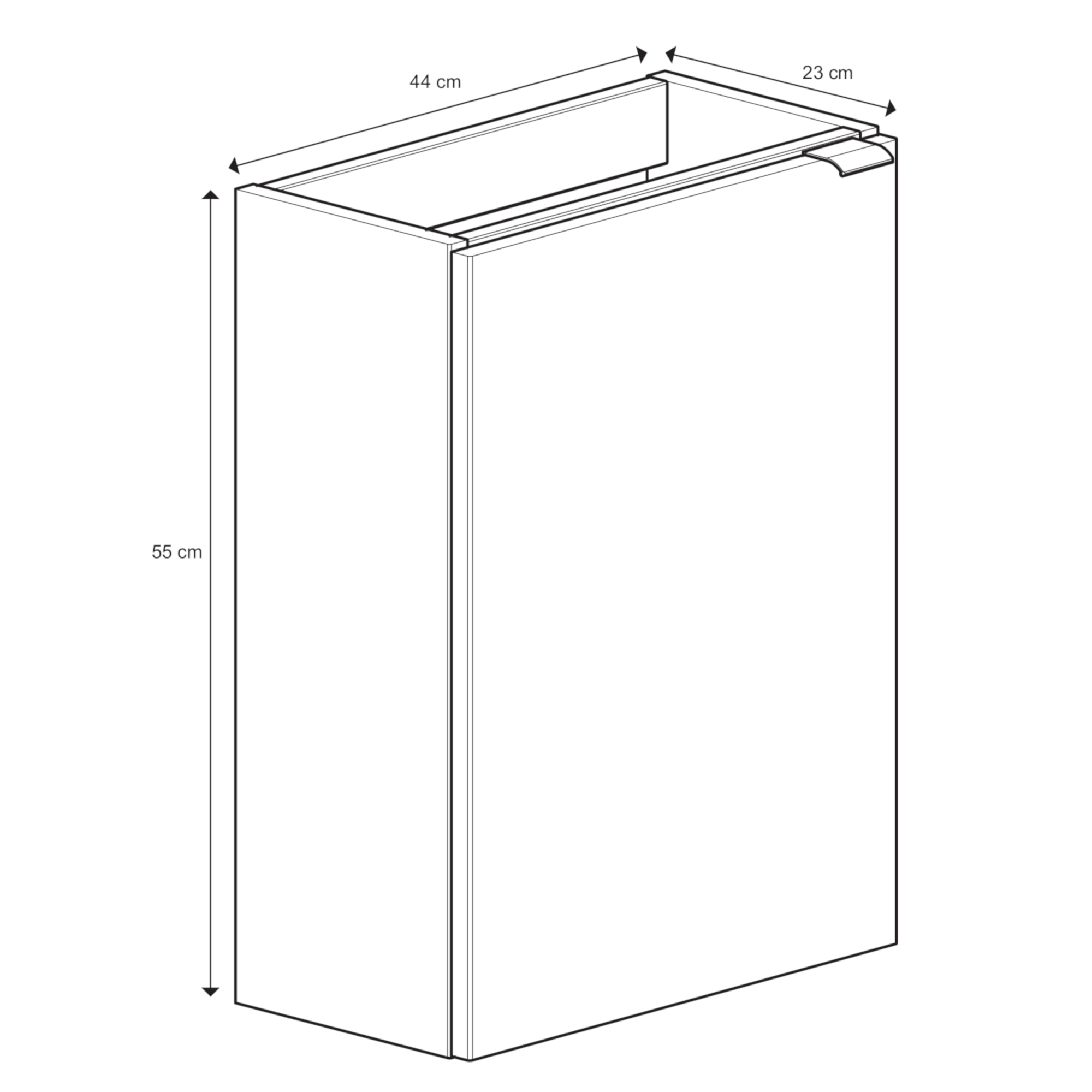 Baza pentru lavoar, suspendata, Gri, 44 x 55 cm  GoodHome Imandra