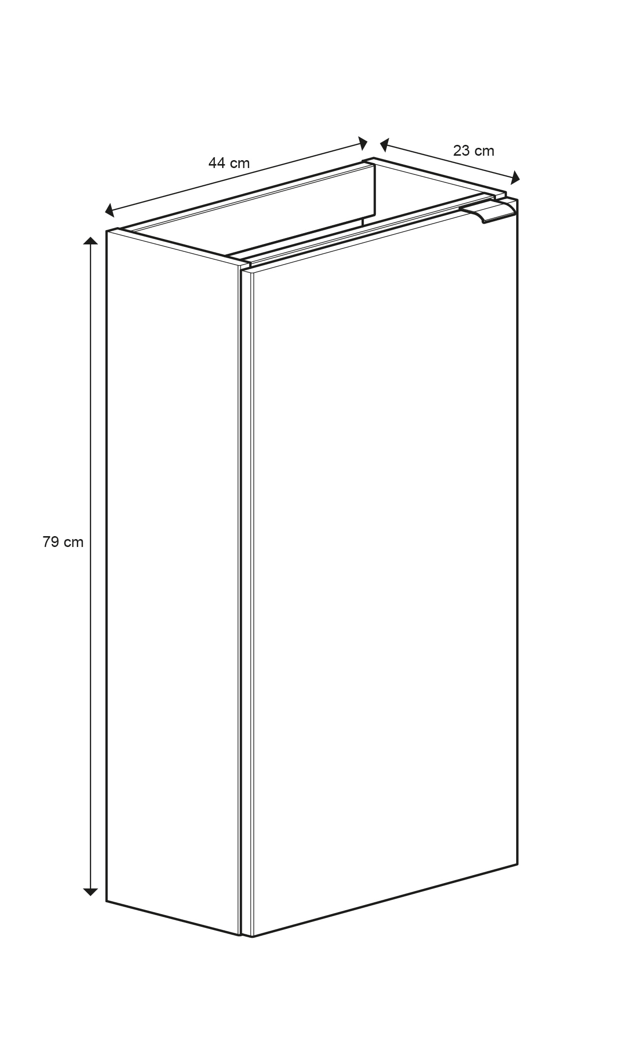 Baza pentru lavoar, suspendata, Alb, 44 x 79 cm  GoodHome Imandra