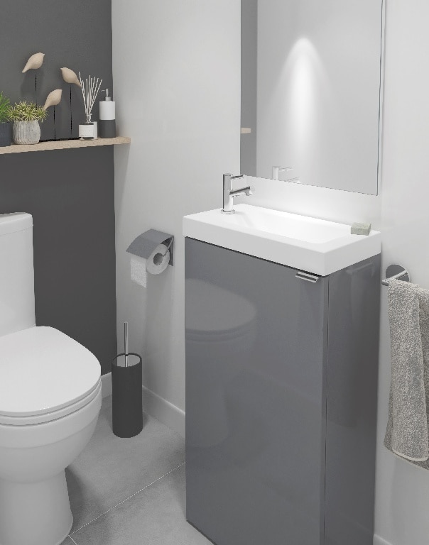 Masca lavoar GoodHome Imandra, 44 x 23 x 79 cm, gri