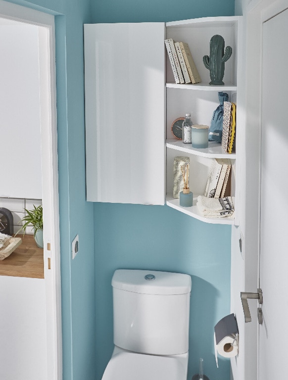 Dulap baie suspendat, alb, 90 x 40 x 15 cm  GoodHome Imandra