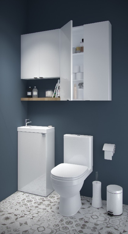 Dulap baie suspendat, alb, 90 x 60 x 15 cm  GoodHome Imandra