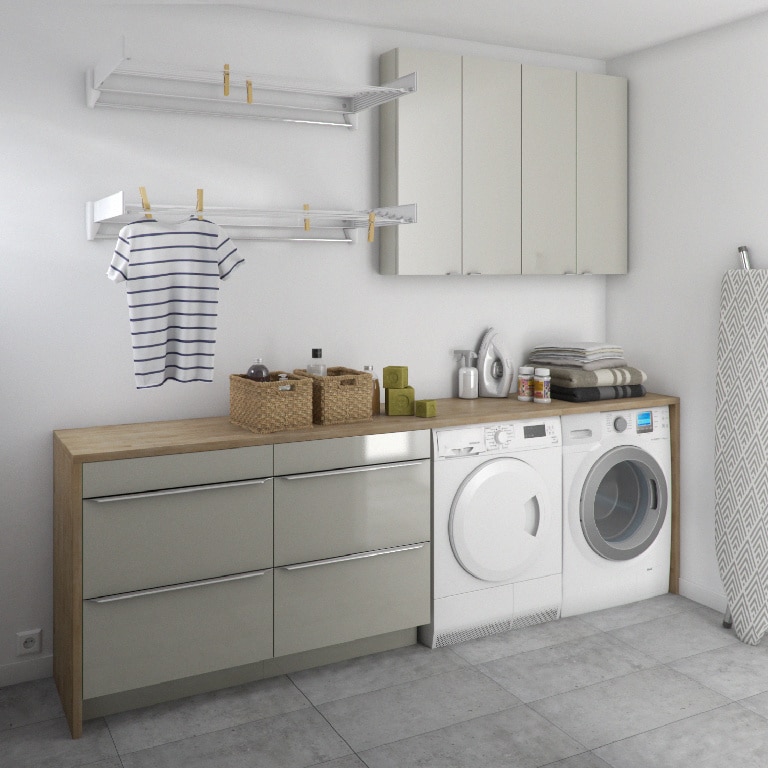 Dulap baie GoodHome Imandra, suspendat, 60 x 15 x 90 cm, taupe