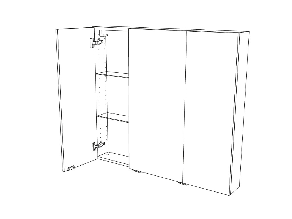 Dulap suspendat GoodHome Imandra, 90 x 100 x 15 cm, alb