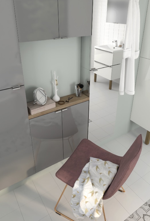 Dulap baie suspendatcu oglinda, alb, 90 x 40 x 15 cm  GoodHome Imandra