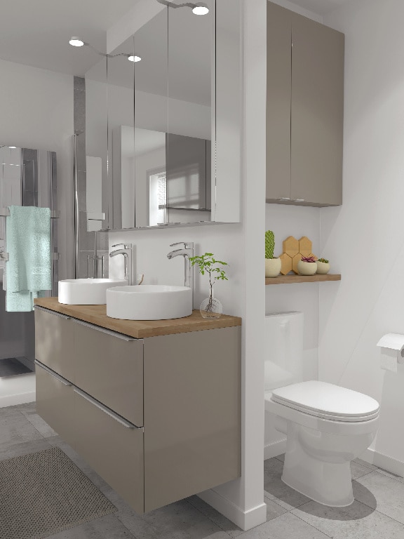 Dulap baie suspendatcu oglinda, alb, 90 x 40 x 15 cm  GoodHome Imandra