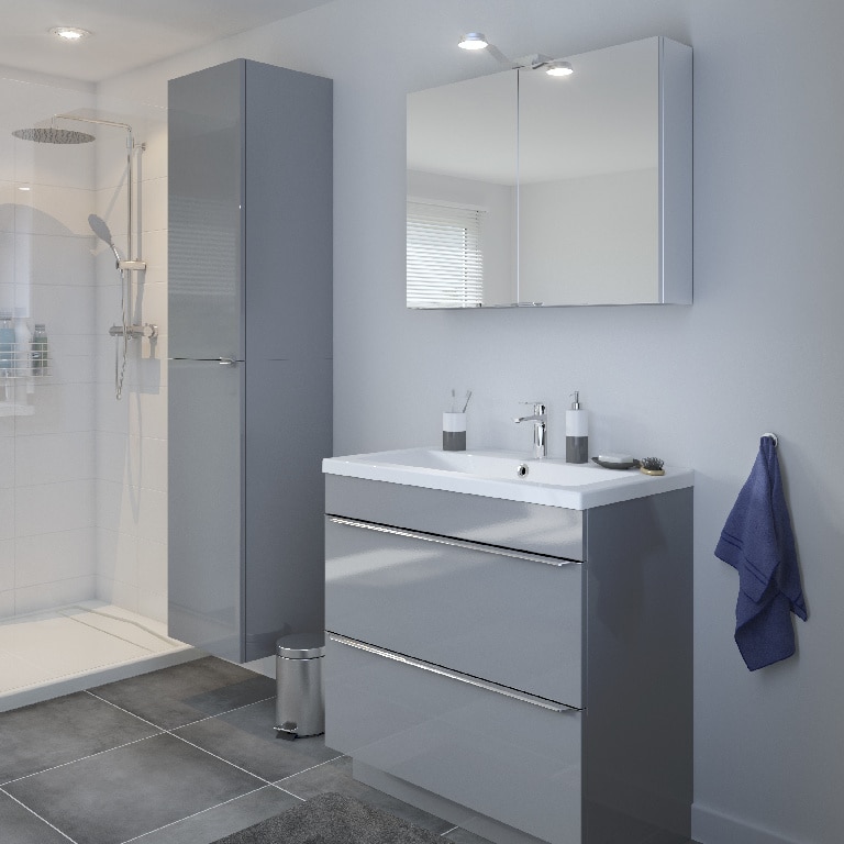 Dulap baie GoodHome Imandra, suspendat, 40 x 36 x 90 cm, gri