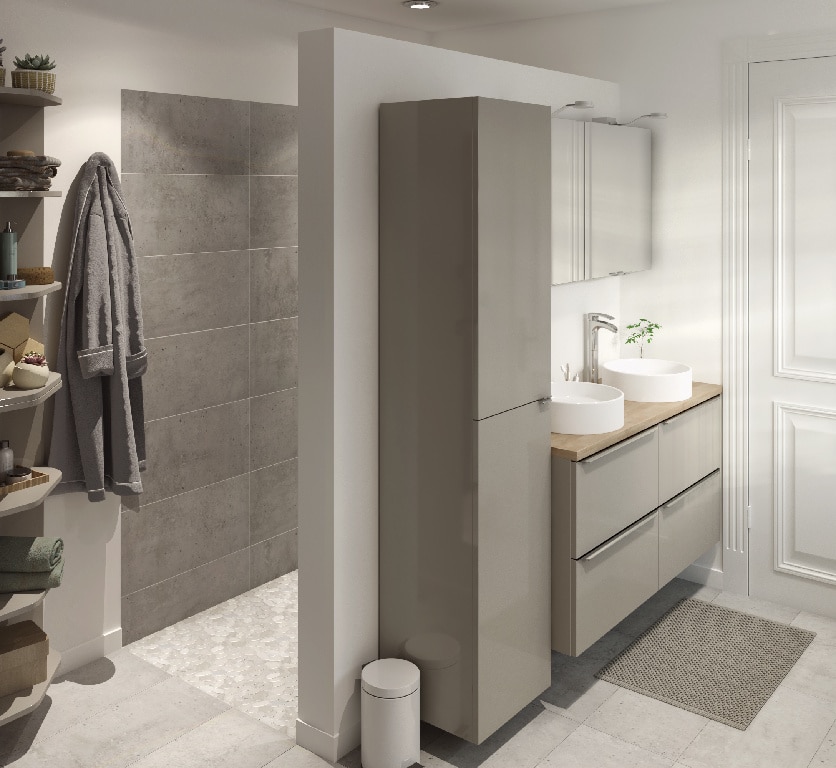 Etajera colt, baie, bej, 90 x 34 x 36 cm  GoodHome Imandra