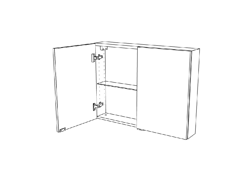 Dulap baie GoodHome Imandra, suspendat, 80 x 15 x 60 cm, alb