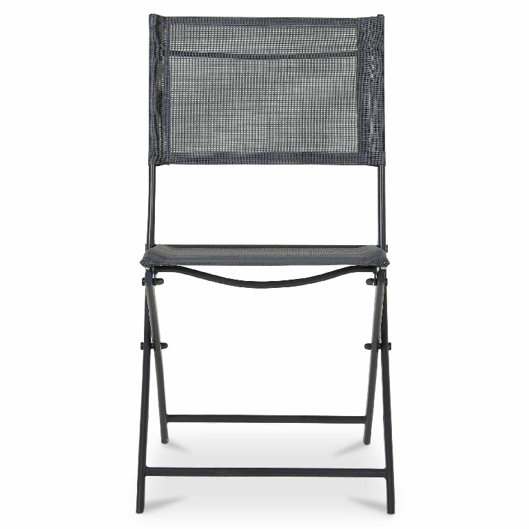 Scaun de gradina GoodHome Saba, pliabil, otel, 50 x 46.5 x 84.5 cm, gri